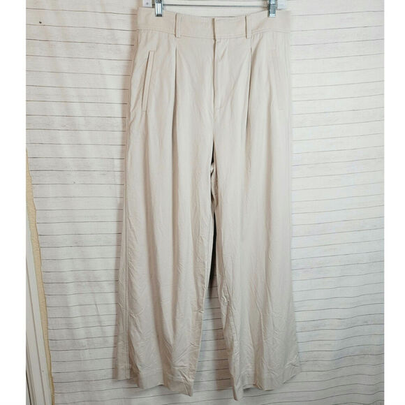 Everlane The Way High Drape High Rise Pant in Sandstone Beige, sz 8 Short - Picture 1 of 16